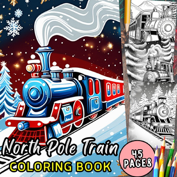 Preview of Pole Train Christmas Coloring Pages 4th grade Coloring Sheet Kindergarten Craft