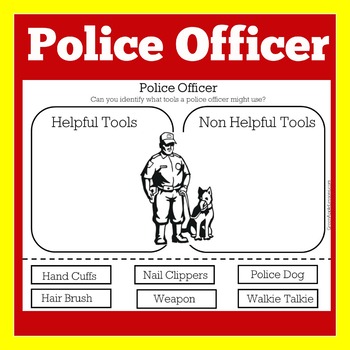 community helper preschool kindergarten 1st grade policeman police officer