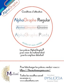 Preview of Polices AlphaGraphe Fonts (3 styles)