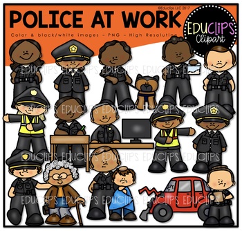Preview of Police At Work Clip Art Set {Educlips Clipart}