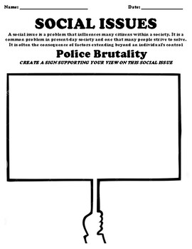 Preview of Police Brutality Worksheet (Social Issues in the United States)