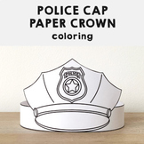 Police Cap Paper Crown Hat Headband Printable Officer Colo