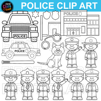 police clip art black and white