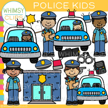 Preview of Community Helper Police Officer Kids Clip Art