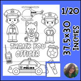 Police Officer Coloring Bulletin Board Community Helper Co