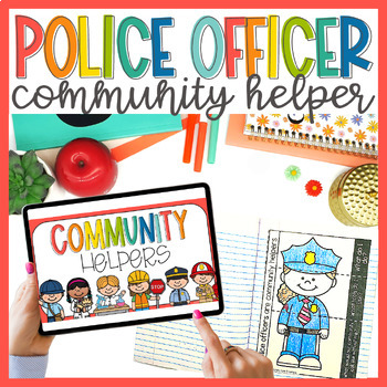 Preview of Police Officer Community Helper Interactive Notebook & Slideshow Lesson Plan Set