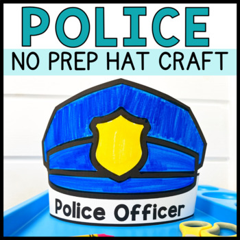 Preview of Police Officer Hat Template Community Helper Crafts
