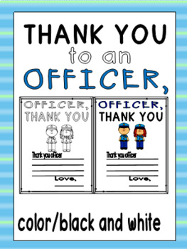 Preview of Police Officer / School Resource Officer Appreciation Letter for SRO day/week