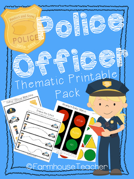 Preview of Police Officer Thematic Printable Pack