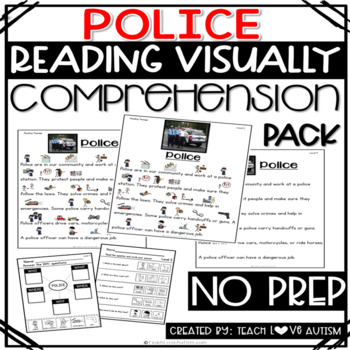 Preview of Police Reading Comprehension Passages and Questions with Visuals