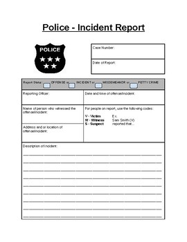 writing a report police