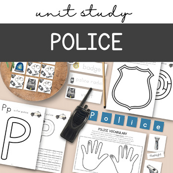 Preview of Police Unit Study Bundle, Community Helpers study, Safety Unit, police car