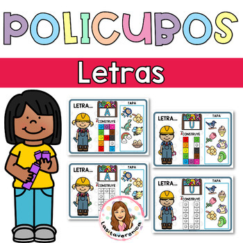 Preview of Policubos Abecedario / Alphabet Snap cubes. Literacy Center. Spanish