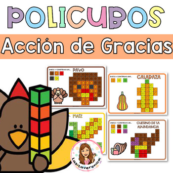 Preview of Policubos Acción de Gracias / Thanksgiving Snap Cubes. November. Spanish