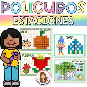 Preview of Policubos Estaciones / Seasons Snap cubes. Otoño. Invierno. Primavera. Verano.