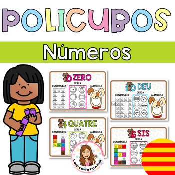 Preview of Policubos Números/ Numbers Snap cubes. Math Center. Catalán