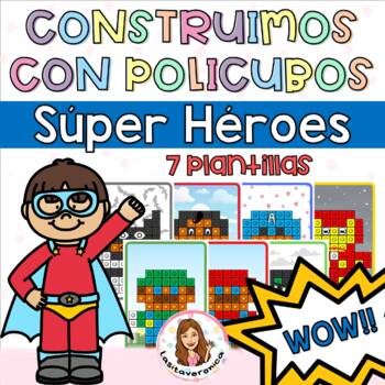 Preview of Policubos SÚPER HÉROES / SUPERHERO Snap Cubes. Mathlink.