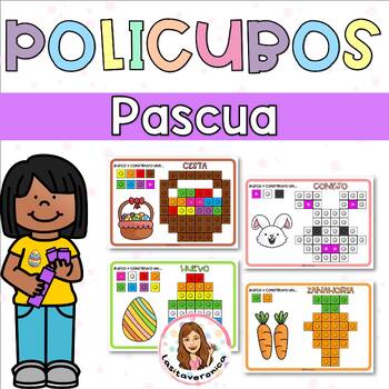 Preview of Policubos en Pascua / Easter Mathlink Cubes. Snap cubes. April