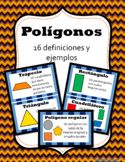 Polígonos- 16 definiciones y ejemplos- Spanish Math Word Wall