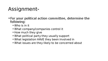 Preview of Political Action Committee Project