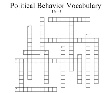 Political Behavior Crossword Activity by MsPSocialStudies TPT