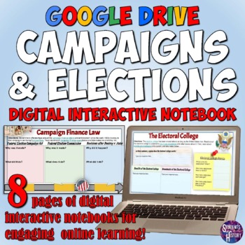 Preview of Political Campaigns and Elections Google Drive Digital Notebook