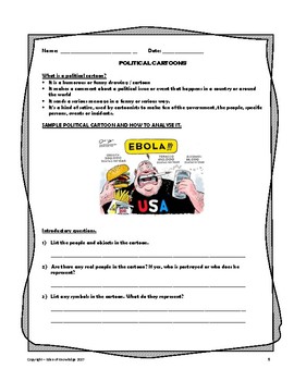 Preview of Political Cartoon - Worksheet
