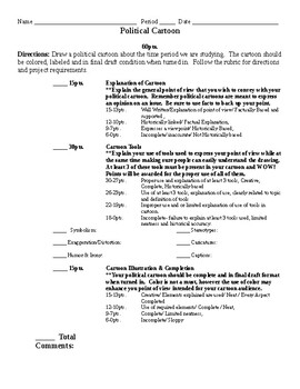 Preview of Political Cartoon Project and Rubric- Can be used for any area of history