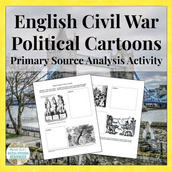 Preview of Political Cartoons Activity on Oliver Cromwell and English Civil War