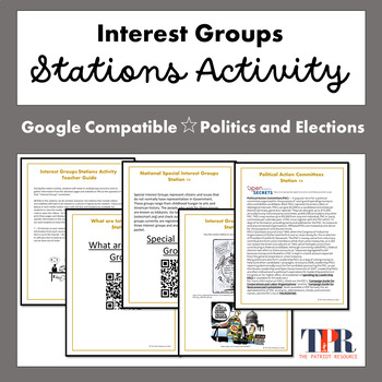 Preview of Political Interest Groups Government Stations Activity  (Google Compatible)