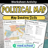 Political Map Reading Skills Worksheet: Identify Capitals,