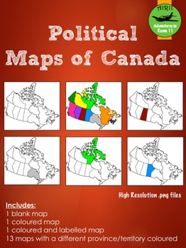 Preview of Political Maps of Canada Bundle