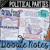 Political Parties Doodle Notes and Digital Guided Notes