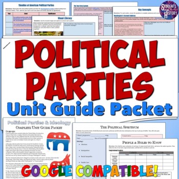 Preview of Political Parties & Ideology Study Guide Packet for Civics & American Government