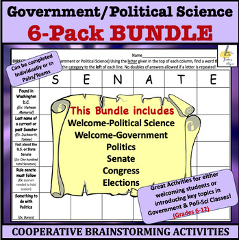 Preview of Political Science & Government BUNDLE: 6 Cooperative Activities (Grades 6-12)