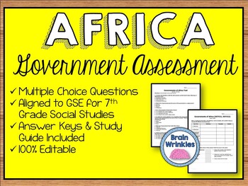 Preview of Governments of Africa Assessment (SS7CG1, SS7CG2)