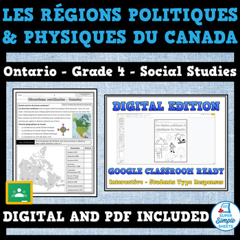 Preview of Political and Physical Regions - Ontario Social Studies - Grade 4 FRENCH