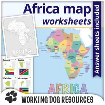 Preview of Political map of Africa and worksheets