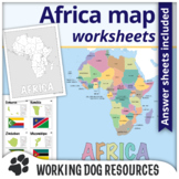 Political map of Africa and worksheets