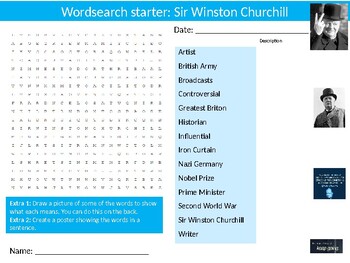 Preview of Politician Winston Churchill Activity Pack Worksheets Starter British History
