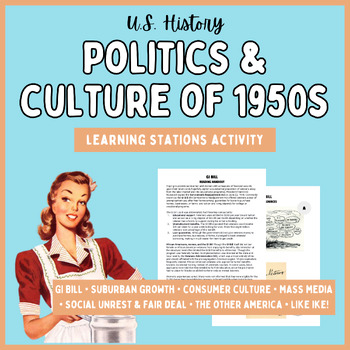 Preview of Politics & Culture of 1950s | Stations Activity for U.S. History