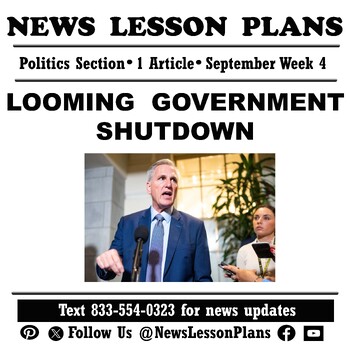 Preview of Politics_Looming Government Shutdown_Current Events News Reading_2023