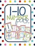 Polka Dot 1-10 number pack PLUS flashcards
