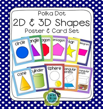 Preview of Polka Dot Plane & Solid Shapes Poster Set (Math Geometry)