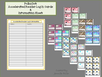 Preview of Polka Dot AR Log In Cards and Information Sheet