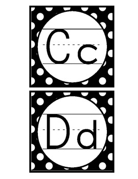 polka dot alphabet black white by randi teachers pay teachers