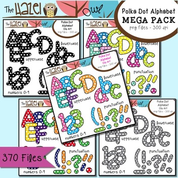 Preview of Polka Dot Alphabet MEGA Pack {Save $8.75 by Purchasing 5 Sets in 1!}