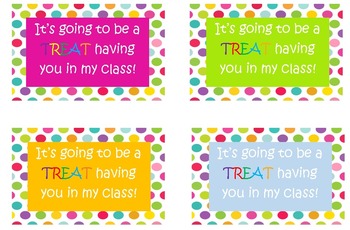 Polka Dot Back to School Treat Labels by Brittany Docter | TPT