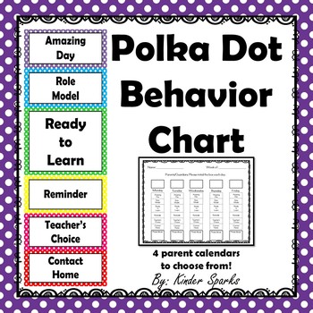 Polka dot behavior calendar