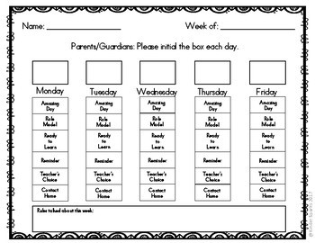 Polka Dot Behavior Chart With Parent Calendars by Kinder Sparks